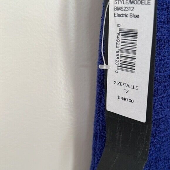 NWT BADGLEY MISCHKA Peplum-detail Dress In Electric Blue Size 12 - Picture 6 of 12